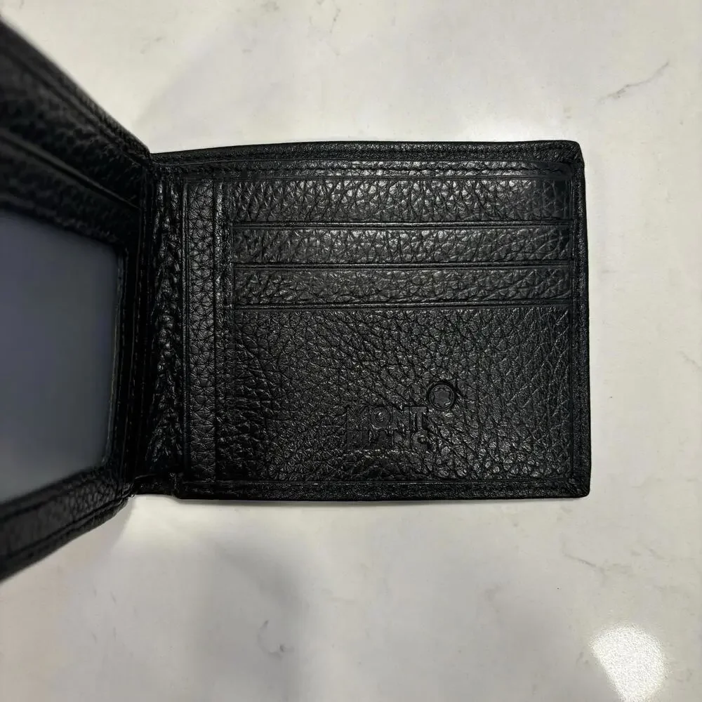 Montblanc Bifold Wallet Mens One Size Leather Black Luxury Suede Lining EUC
